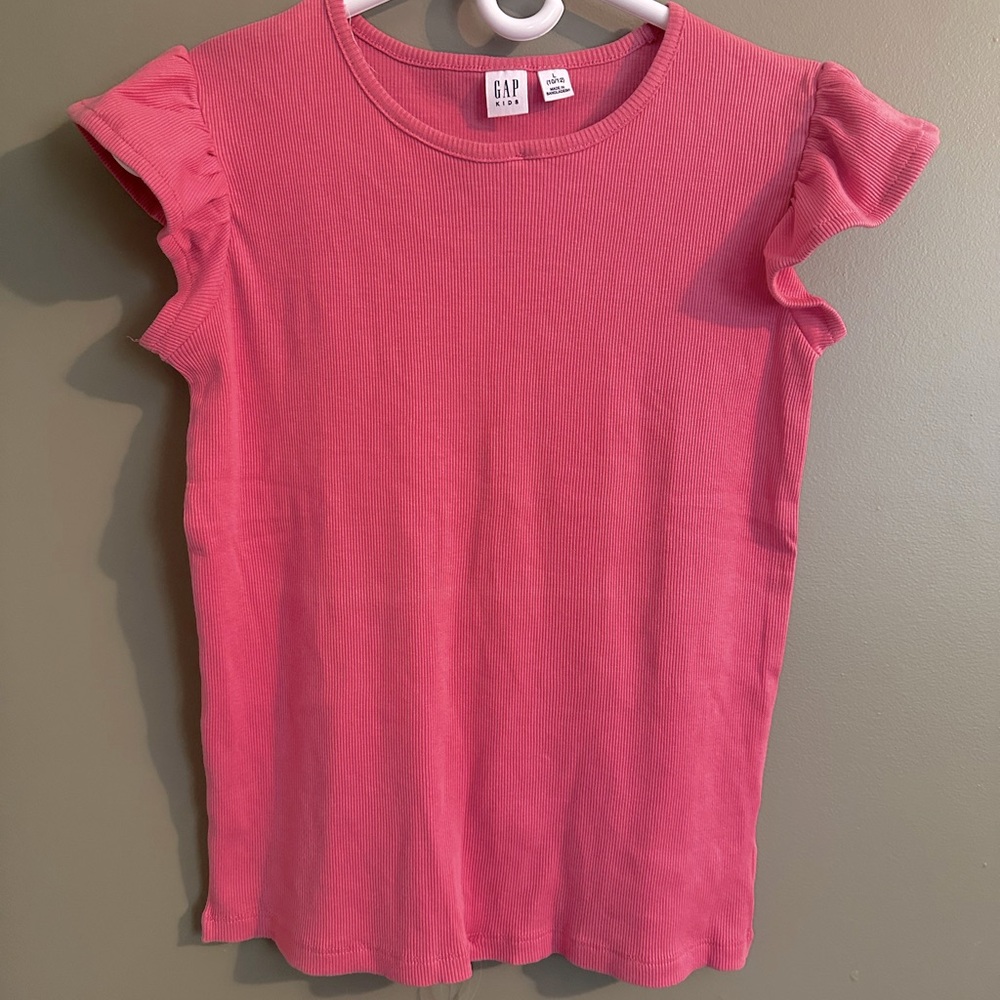 GAP Pink Ruffle Sleeve Top - 10/12